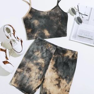 🌿 Two Piece Crop + Biker Shorts